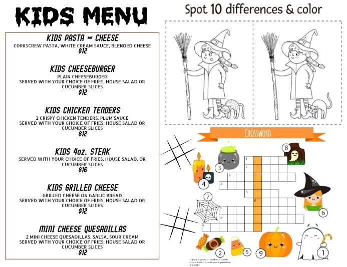 Kid`s Menu Flyer (US Letter) template